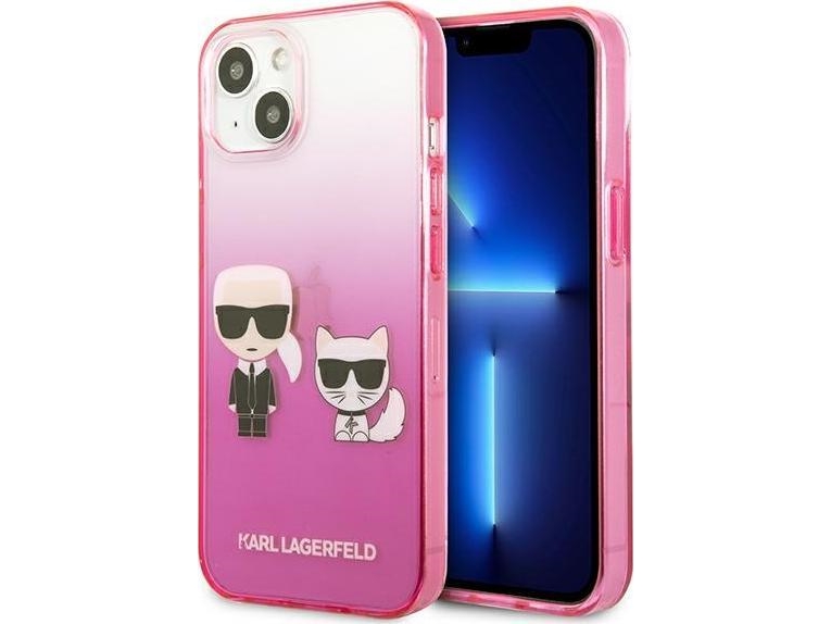 Karl Lagerfeld Gradient Ikonik Karl&Choupette Case Für Iphone 13 Mini - Pink
