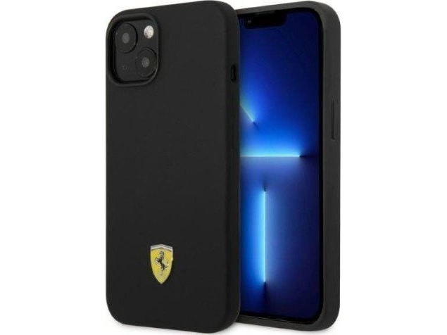 Ferrari Fehmsip14mbk Iphone 14 Plus 6.7" Black/Black Hardcase Silikon Mit Metall-Logo Magsafe