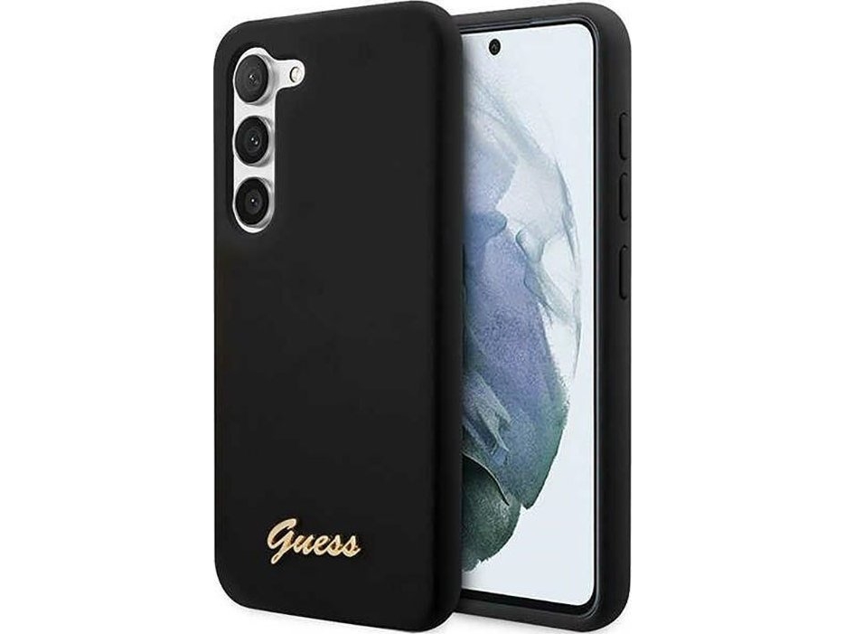 Guess Guhcs23sslsmk S23 S911 Hardcase I Silicone Vintage Gold Logo - Sort/Sort