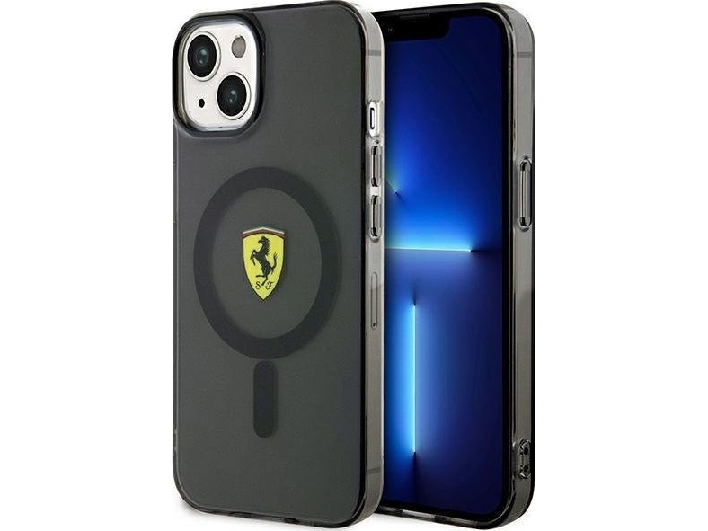 Ferrari Fehmp14surkk Hårdt Cover Til Iphone 14 6,1" - Sort/Sort Gennemsigtigt Magsafe