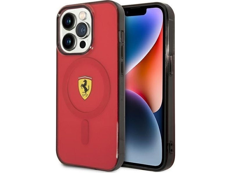 Ferrari Fehmp14lukr Iphone 14 Pro 6,1" Hardcase Rød/Rød Transparent Magsafe