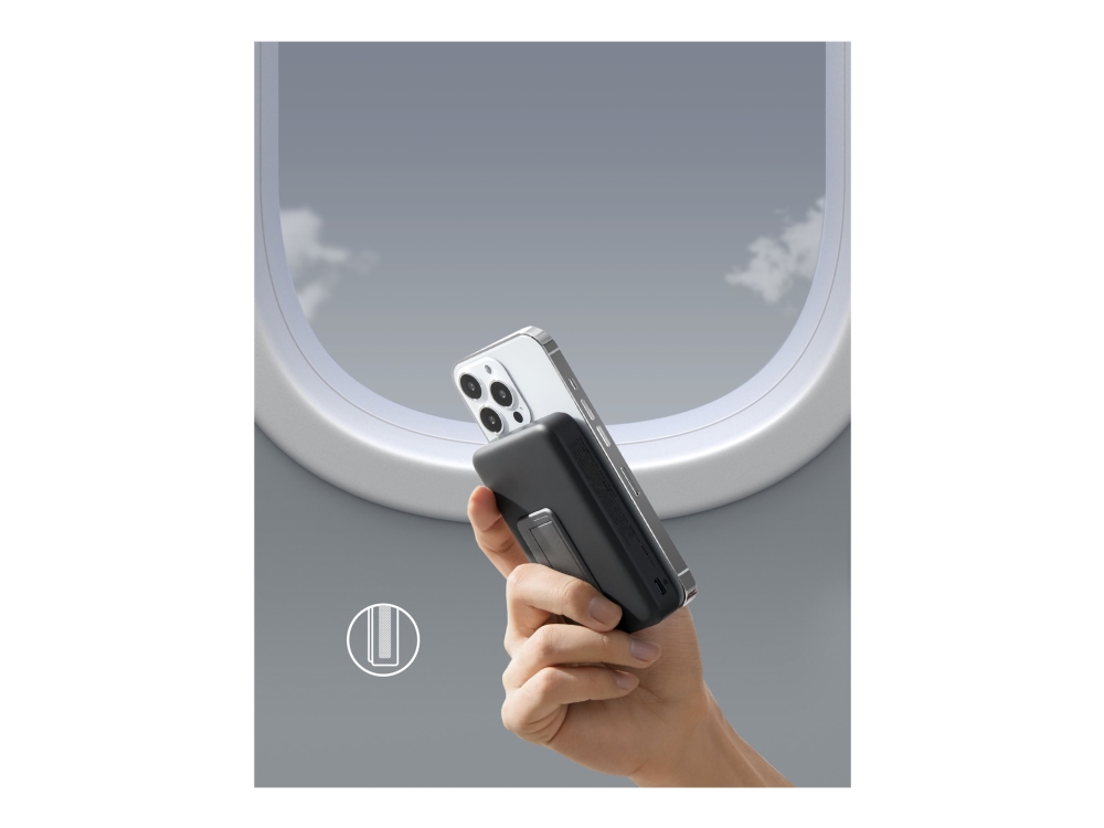 Anker Maggo 633 - Trådløs Power Bank - Magnetisk Montering - 10000 Mah - 20 Watt - Pd - 2 Output-Stikforbindelser (Usb-C, Usb) - Interstellar Sort -