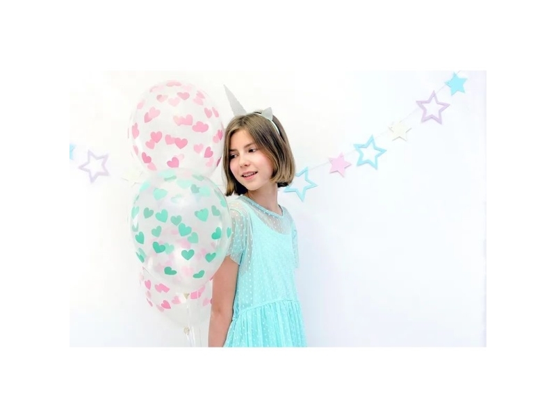 Klare Luftballons Mit Mintfarbenen Herzen