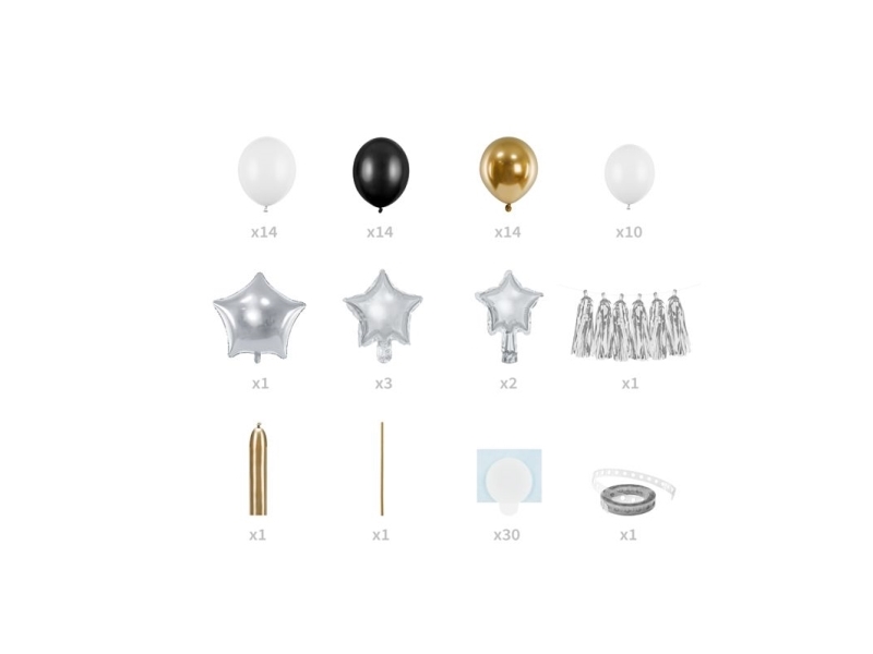 Luftballon-Dekorationsset, Stern-Mix