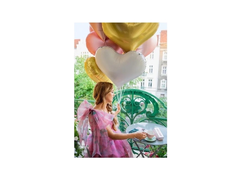 Weißes Herz Folienballon