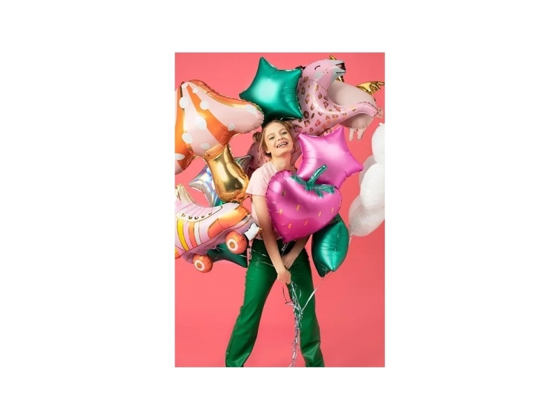 Folienballon Stern, Rosa Matt