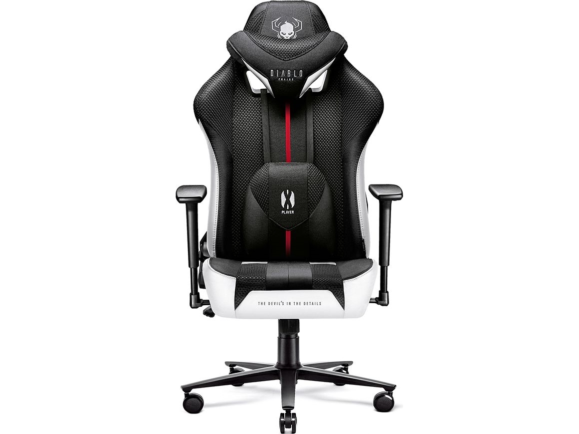 Gaming-Stuhl Diablo X-Player 2.0, Farbe: Schwarz/Weiß, Größe: Normal