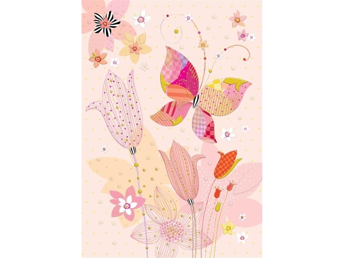 B6-Karte + Umschlag Butterfly Pink