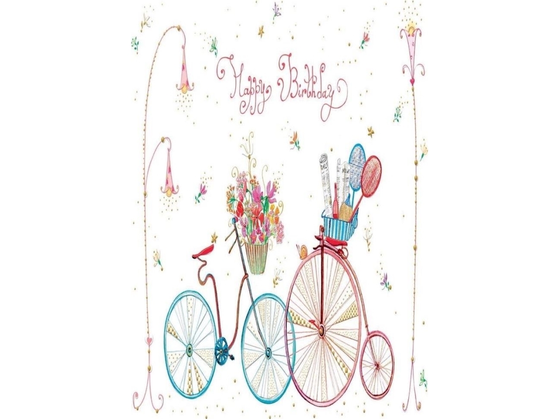 B6 Geburtstagskarte + Umschlag Birthday Bikes