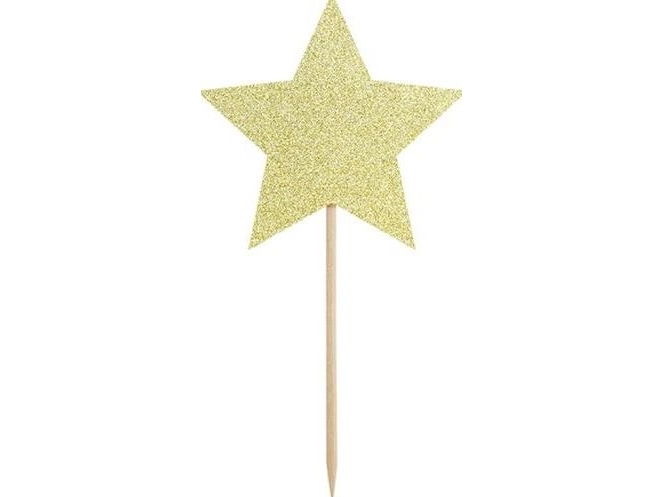 Party Deko Topper, Sterne, Gold, 11,5 Cm, 6 Stück Universal