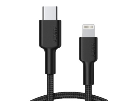 Aukey Cb-Cl02, 1,2 M, Lightning, Usb C, Männlich, Männlich, Schwarz