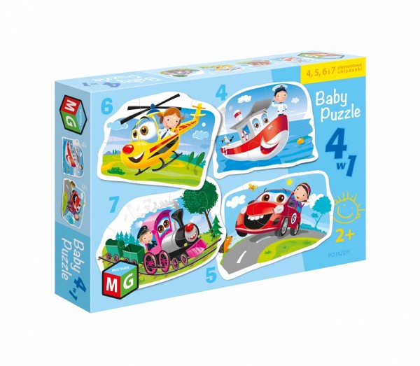 Multigra Puzzle 4In1 Baby-Fahrzeuge -