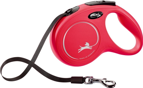 Flexi New Classic Gurtband M, 5M, 25Kg, Rot