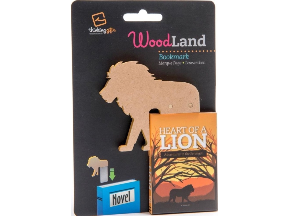 Thinking Gifts Woodland Lion Lesezeichen Aus Holz - Löwe