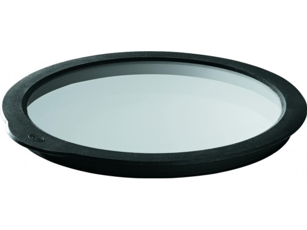 Rosle tuoreruokakansi 28 cm lasi/silikoni läpinäkyvä/musta