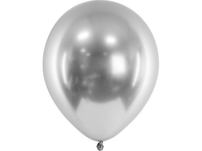 Partydeco Silberne Metallic-Latex-Ballons 50 Stück
