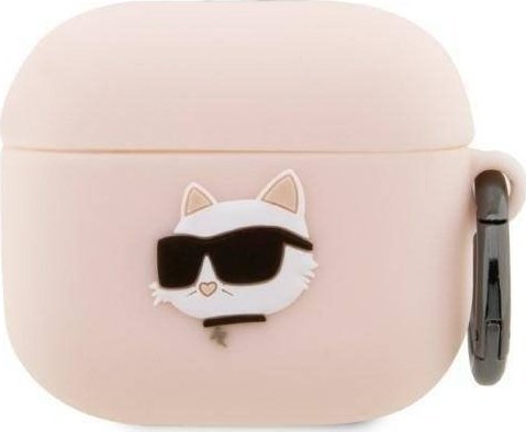 Karl Lagerfeld Etui Kla3runchp Til Apple Airpods 3 Cover Pink/Rosa Silikone Choupette 3D Head