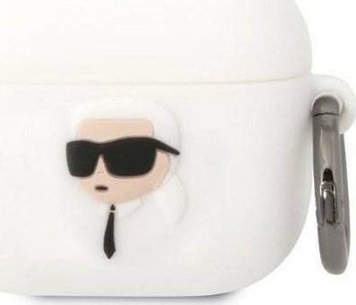 Karl Lagerfeld Case Für Apple Airpods 3 Kla3runikh Weißes Silikon Karl Head 3D