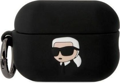 Karl Lagerfeld Etui Klap2runikk Til Apple Airpods Pro 2 Cover Sort/Black Silicone Karl Head 3D