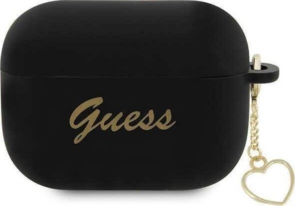 Guess etui Guess GUAP2LSCHSK för Apple AirPods Pro 2 - svart silikon charm hjärt-collection