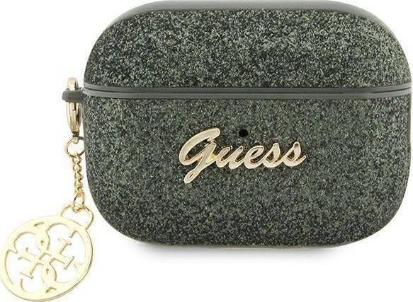 Guess Etui Guap2glgsha Til Apple Airpods Pro 2 Cover Grøn/Kaki Glitter Flake 4G Charm