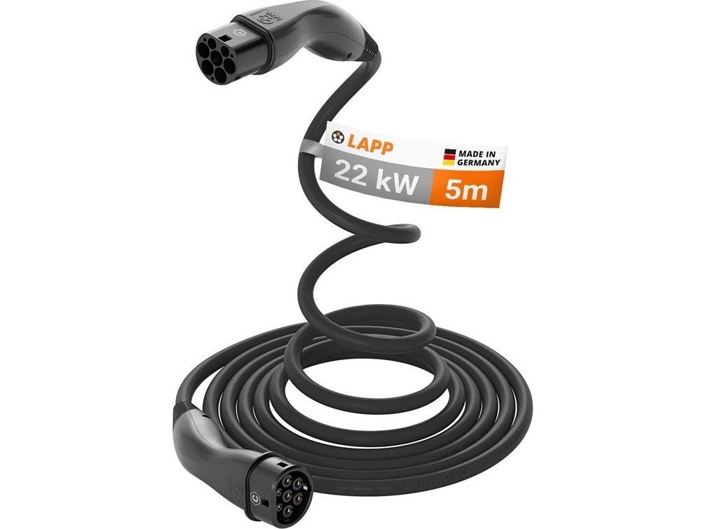 Lapp Helix Typ 2 Autoladekabel, Bis Zu 22 Kw, 5 M, Schwarz (5555935003)