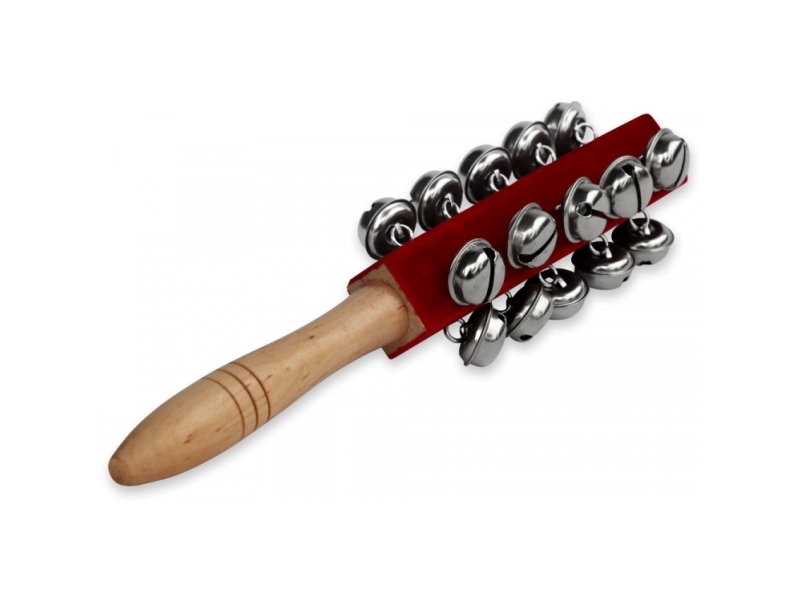 Klokkerangle Bjælde med 21 klokker musikinstrument, rød 25cm