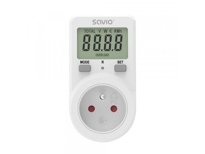 Savio Wattmeter Mit Lcd-Anzeige, 16A, 3680W, Ae-02