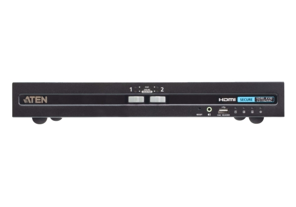 Aten 2-Port Usb Hdmi Secure Kvm-Switch Mit Cac (Psd Pp V4.0-Konform), 3840 X 2160 Pixel, 4K Ultra Hd, 4 W, Schwarz