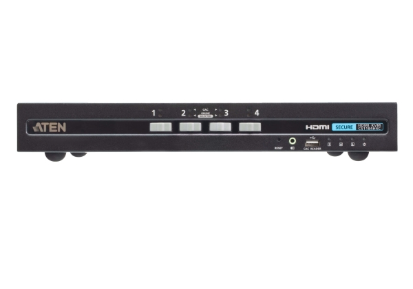 Aten 4-Port Usb Hdmi Secure Kvm-Switch Mit Cac (Psd Pp V4.0-Konform), 3840 X 2160 Pixel, 4K Ultra Hd, 5 W, Schwarz