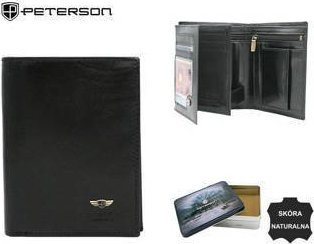 Peterson Herren Leder Geldbörse Ptn 22308-Vt Schwarz Lumarko!