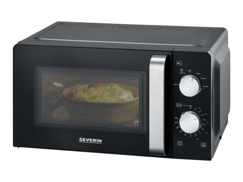Severin Mikrowelle Mw7886, Arbeitsplatte, Solo-Mikrowelle, 17 L, 700 W, Drehregler, Schwarz