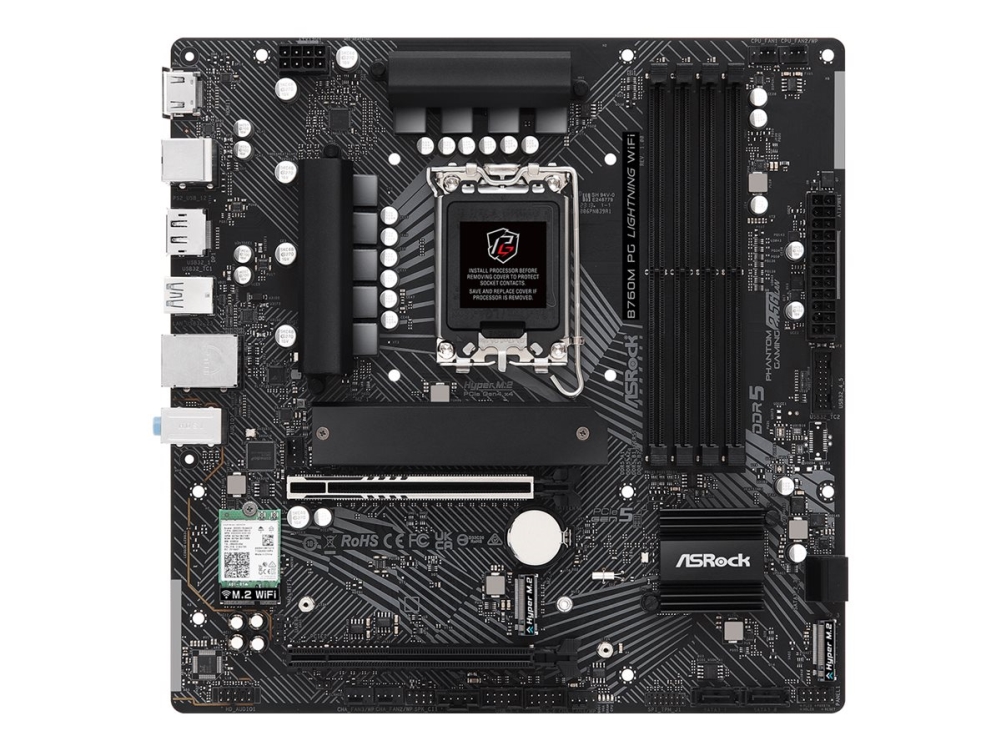 Asrock B760m Lightning Wifi Bundkort Micro Atx Lga1700 Sokkel B760 Chipset Usb Gen Usb Gen Gigabit Lan Blue