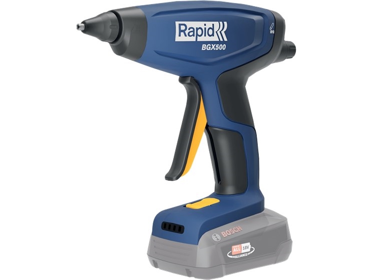 Rapid Bgx500, Heißklebepistole, Schwarz, Blau, 12 Cm, 3 Min, Akku, 2,5 Ah