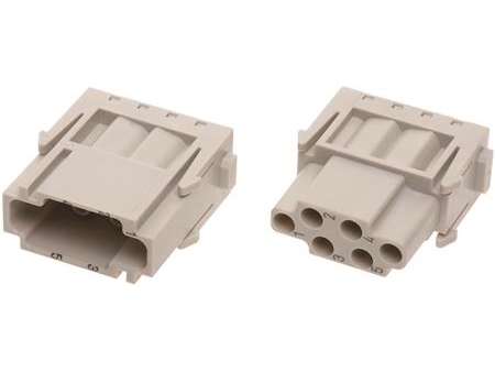 HARTING Sockelinsats HAN E-modul 6-polig, Crimp hanben, max 16A - (2 st.) | EL Artiklar - Andra EL - Pluggar och uttag | GameStuff