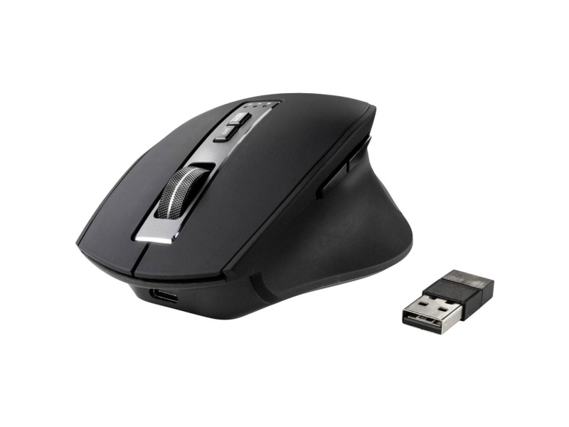 Renkforce Rf-Wm-300 Ergonomische Maus Bluetooth , Kabellos Optisch Schwarz/Grau 7 Tasten 2400 Dpi Ergonomisch (Rf-5150984)
