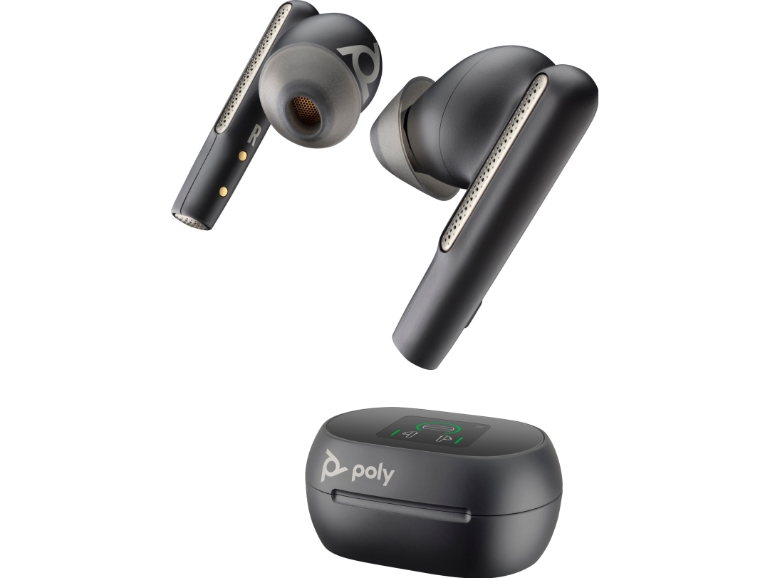 Hp Poly Voyager Free 60+ Uc M Carbon Black Earbuds +Bt700 Usb-C Adapter +Touchscreen-Ladeetui, Kabellos, Anrufe/Musik, Kopfhörer, Schwarz