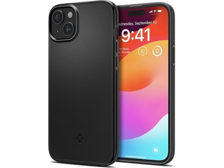 Spigen Thin Fit Case Für Iphone 15 - Schwarz