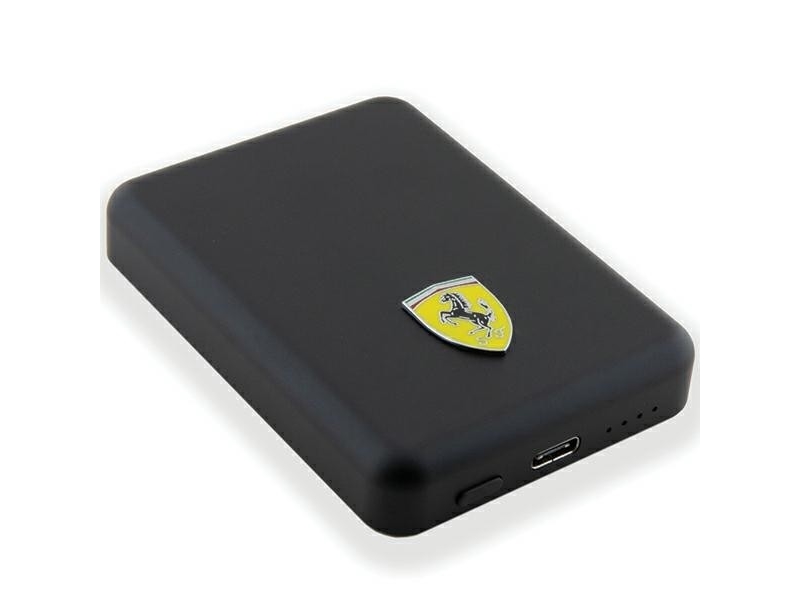 Ferrari Powerbank Metal Logo Magsafe 15W 5000Mah - Sort