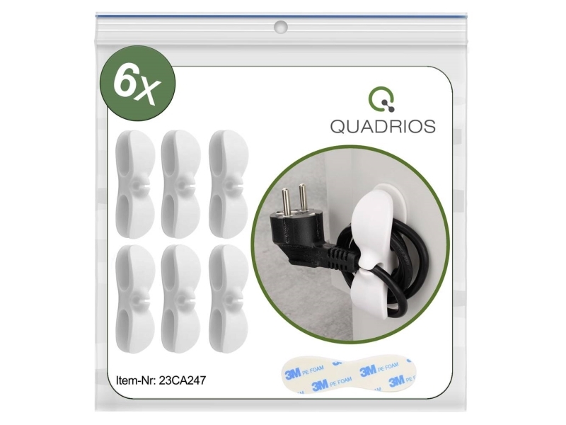 Quadrios 23Ca247 Kabelholder Selvklæbende 23Ca247 Hvid 6 Stk