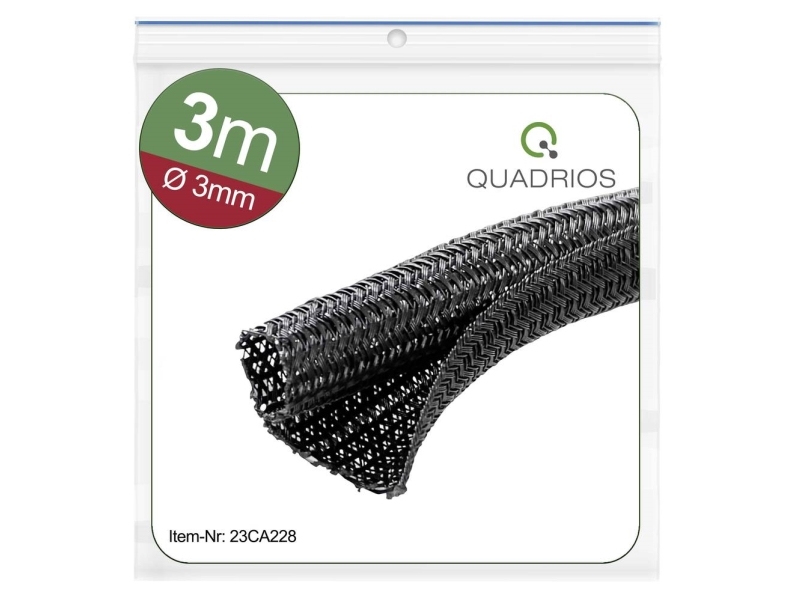 Quadrios 23CA228 23CA228 Strømpeflexslange Sort Polyester 3 til 4 mm 3 m