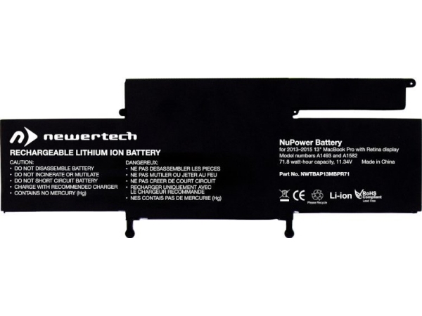 Owc Zapasowa Newertech 72 W Ersatzakku Für 13-Zoll Macbook Pro Mit Retina-Display (2013–2015)