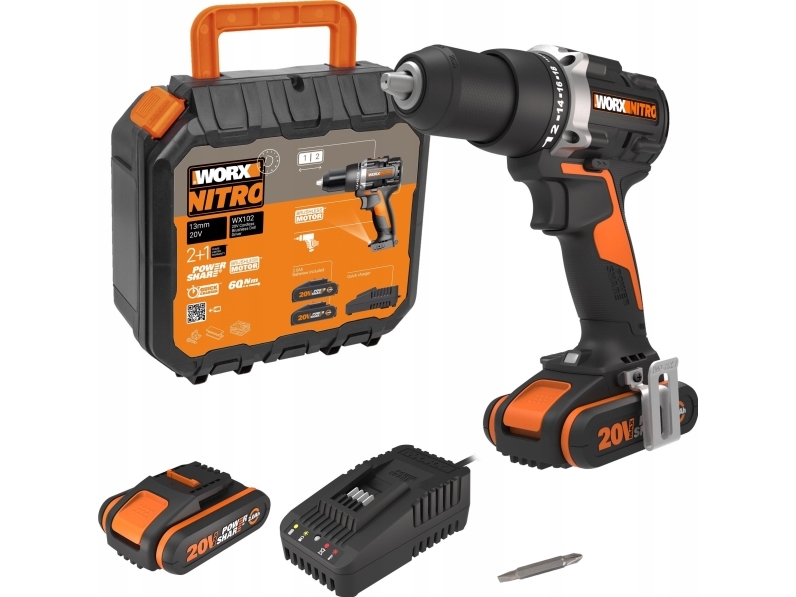 Worx Wx102 20 V Bohr-/Schraubmaschine 2× 2 Ah Akku