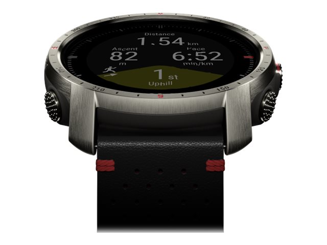 Polar Grit X Pro - Titan - Sportuhr Mit Band - Perforiertes Leder - Grau - Bandgröße: M/L - Display 1.2" - Bluetooth - 41 G