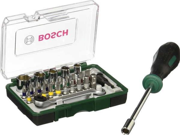 Bosch 2 607 017 331, 27 Stück(E), Hex (Metrisch), Mutterndreher, Torq-Set, Ph 1, Ph 2, Ph 3, Pz 1, Pz 2, Pz 3, 4,5,6 Mm, T10, T15, T20, T25, T30