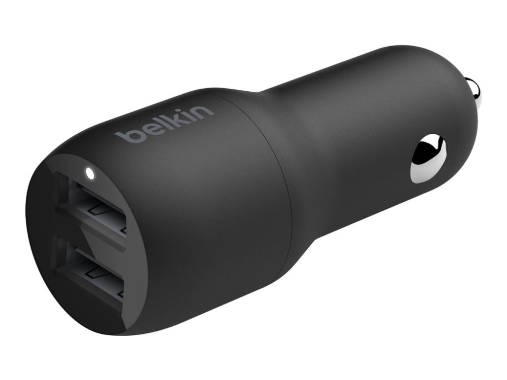 Belkin BoostCharge Dual Charger - Bilstrømsadapter - 24 Watt - 4.8 A - 2 output-stikforbindelser (USB) - sort