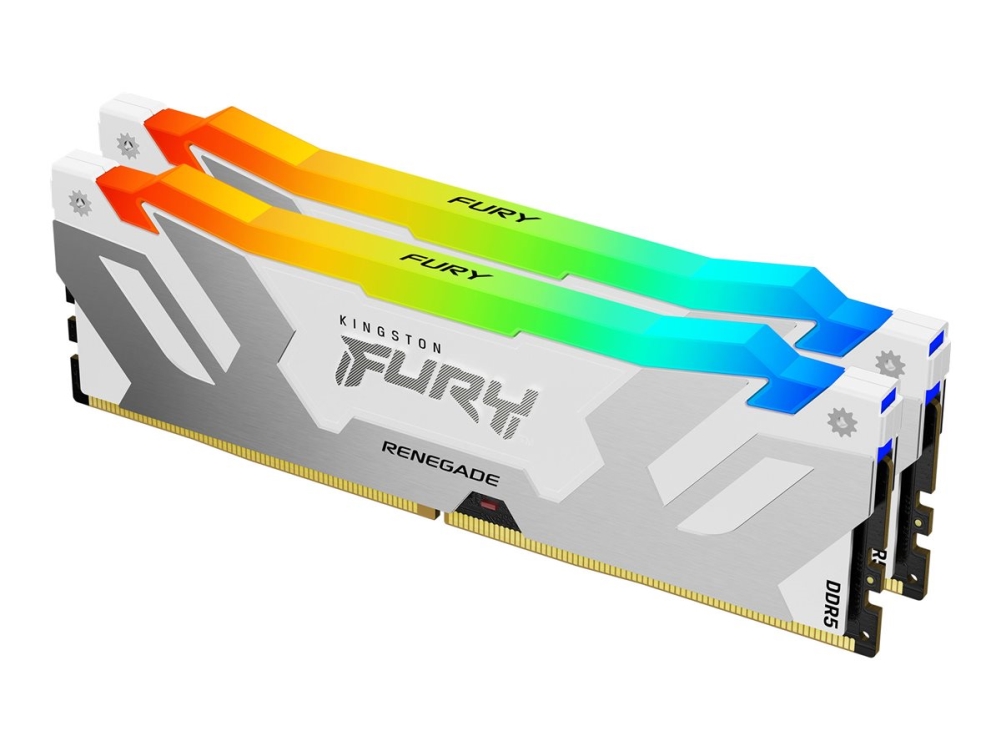 Kingston Technology Fury 64Gb 6400Mt/S Ddr5 Cl32 Dimm (2Er-Kits) Renegade Rgb Weiß Xmp, 64 Gb, 2 X 32 Gb, Ddr5, 288-Pin Dimm