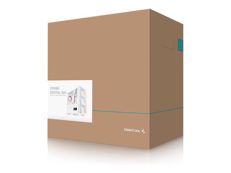 Deepcool Ch560 Digital Wh, Midi Tower, Pc, Weiß, Atx, Eatx, Micro Atx, Mini-Itx, Abs, Stahl, Gehärtetes Glas, Multi