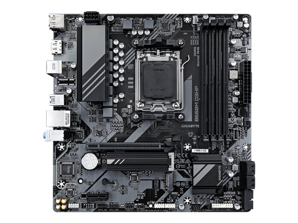 Gigabyte B650m D3hp - 1.0 - Bundkort - Micro Atx - Socket Am5 - Amd B650 Chipset - Usb 3.2 Gen 1, Usb-C 3.2 Gen 1 - 2.5 Gigabit Lan - Onboard Grafik