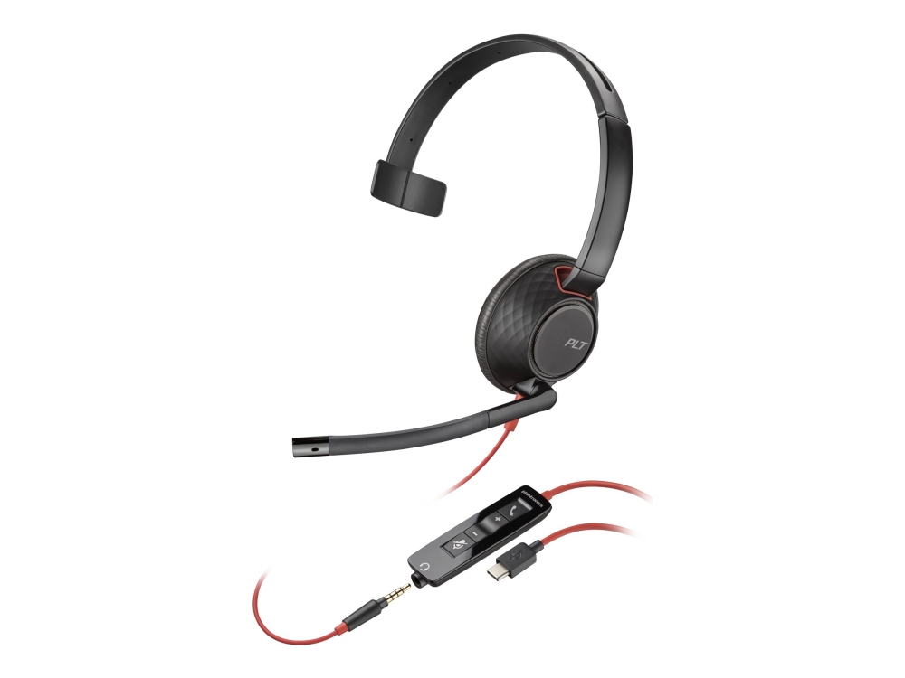 Hp Poly Blackwire 5210 - Blackwire 5200 Series - Headset - På Øret - Kablet - 3,5 Mm Jackstik, Usb-C - Sort - Certified For Microsoft Teams, Certifie